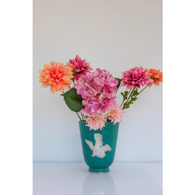 A substantial and highly collectible Art Deco ceramic vase, titled “Leda and the Swan,” designed by Wilhelm Kåge as part...