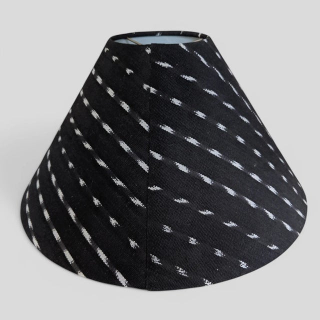 Crate & Barrel Vintage Hand Crafted Guatemalan Textile Fabric Empire Lampshades- A Pair For Sale - Image 4 of 7