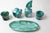Green White Mouth-Blown Glass Dressing Table Set, 1950s, Set of 5 For Sale - Image 11 of 16