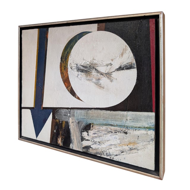 Abstract 1960s American Modernist Abstract Expressionist "Hard Edged" Oil on Canvas Painting by Budd Hopkins For Sale - Image 3 of 10