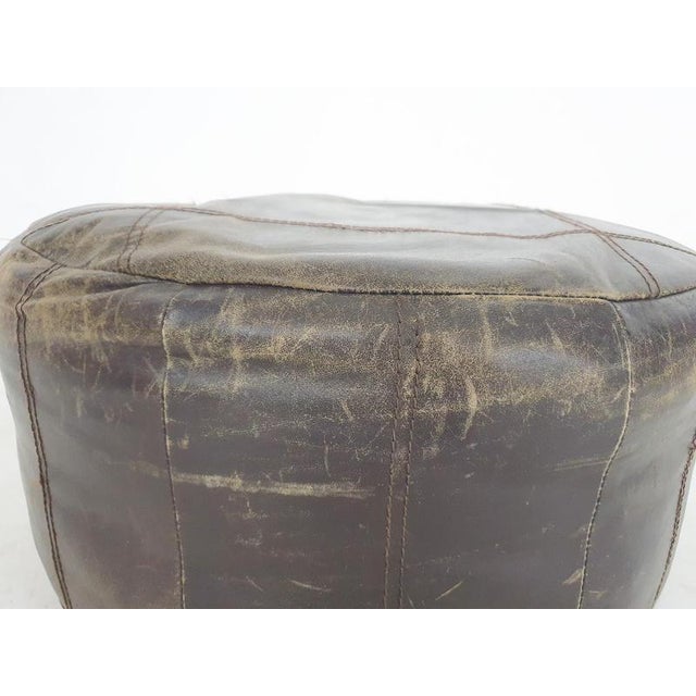 Dark Brown Leather Ottoman, Netherlands, 1960s For Sale - Image 3 of 5