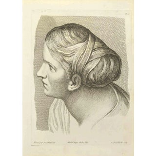 Nicholas Cochin after Domenichino, Portrait, Etching, 1755 For Sale