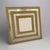 A Gabriella Crespi designed Modernist Picture Frame. A square form in silvered bronze with inset panels of shagreen in...