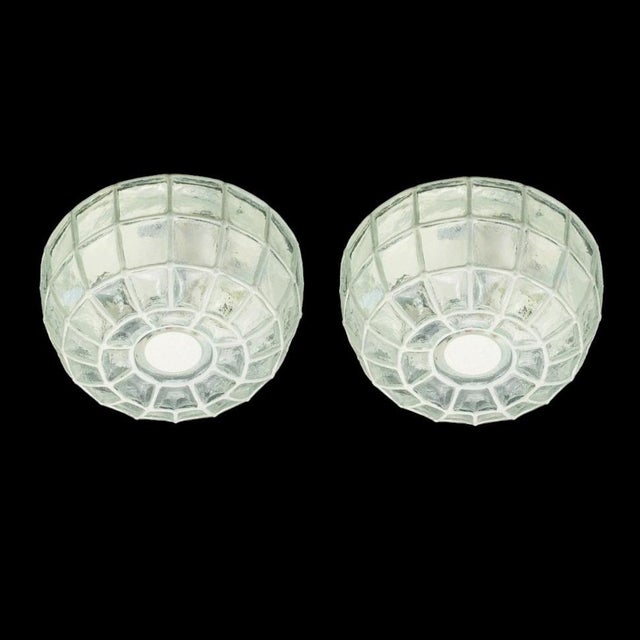 Mid-Century Modern White Iron and Glass Flush Mounts from Limburg, Germany, 1960s, Set of 2 For Sale - Image 11 of 11