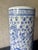 Mid 20th Century Vintage Chinese Blue and White Porcelain Fish Umbrella Stand For Sale - Image 5 of 6