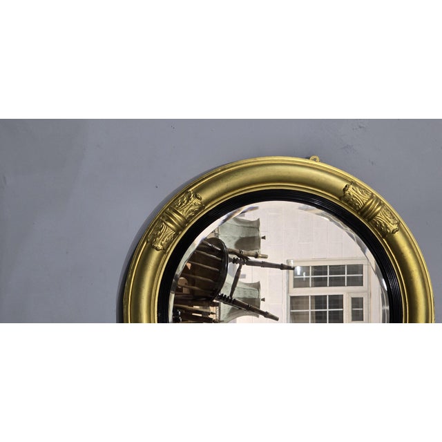 Hollywood Regency Regency Round Gilt Mirror, 1810 For Sale - Image 3 of 9