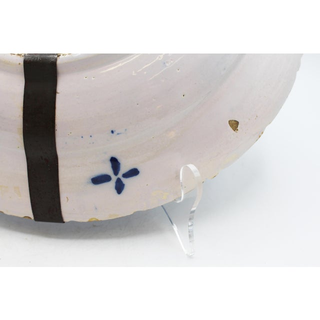 Mid-18th Century Dutch Delft Shaped Large "Orange Tree" Pattern Charger For Sale In Raleigh - Image 6 of 7