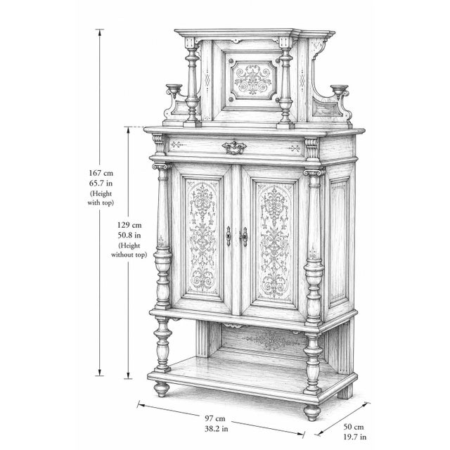 Antique Danish Cabinet in Mahogany, 1890s For Sale - Image 4 of 15