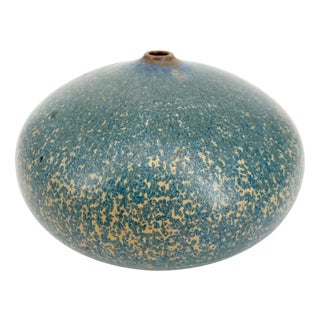 Mid-Century Studio Ceramic Flower Vase with Incised Signature, 1950s For Sale