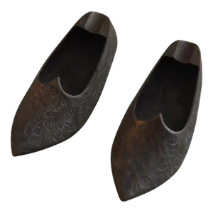 Vintage Indian Brass Slipper Ashtrays - a Pair