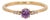 Ceylon Purple Sapphire and Natural Diamonds Ring in Solid 14k Gold - Round 4mm, Size 6.75 For Sale