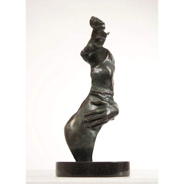 Late 20th Century Bronze Contemporary Sculpture of Mother, Signed For Sale - Image 5 of 12