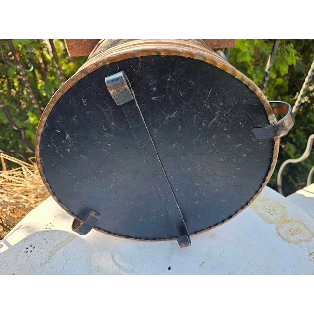 Art Deco Copper and Wood Container for Fireplace, 1940s For Sale - Image 4 of 8