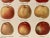 Color illustrated plate depicting the main varieties of apples, taken from an old 20th-century encyclopedia. Signed by...