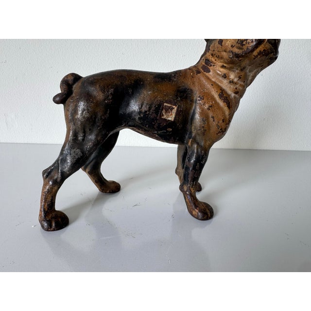 Mid-Century Modern Antique Late 19th Century Cast Iron Boston Terrier Doorstop For Sale - Image 3 of 12