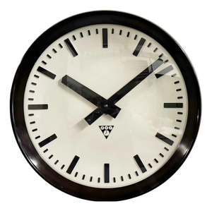 Industrial Bakelite Factory Wall Clock from Pragotron, 1960s