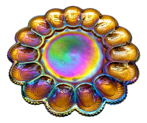 Vintage Iridescent Serving Plate from Indiana Glass & Co., 1970s
