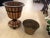 Mixed Wood Striped Vintage Planter With Copper Liner For Sale In Philadelphia - Image 6 of 11