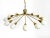 Mid-Century Brass 12-Armed Chandelier with Opal Glass Shades, 1950s For Sale - Image 4 of 18