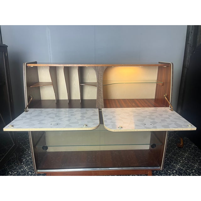 Mid-Century Writing Desk with Bar Cabinet, 1960s For Sale - Image 4 of 18