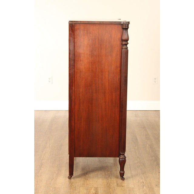 1940's Vintage Regency Style Mahogany Tall Chest For Sale - Image 12 of 18