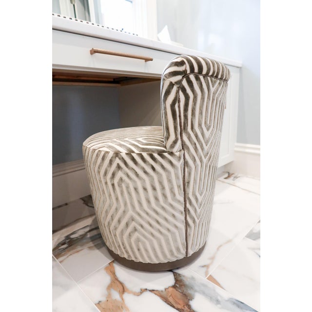 I designed this custom vanity stool for a client, but unfortunately they wanted one that was 2 inches taller. I now have...