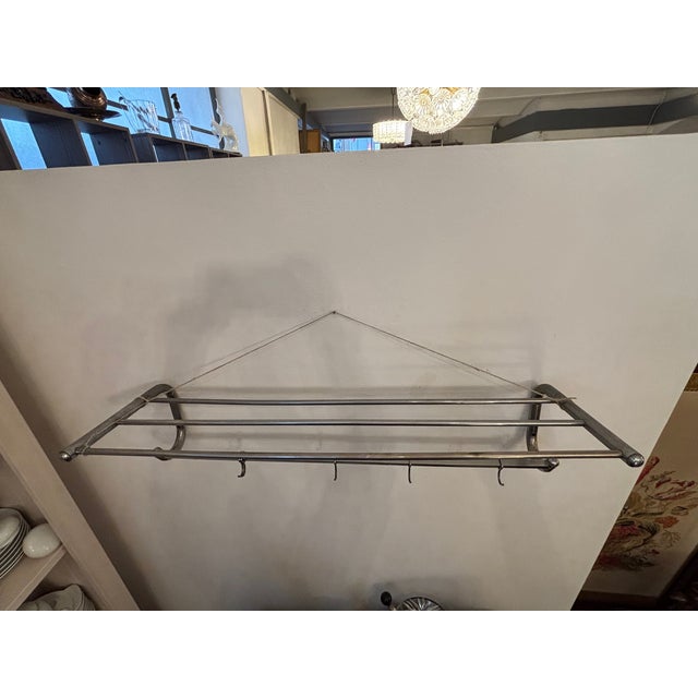 Art Deco Wall-Mounted Coat Rack in Chrome, 1930s For Sale - Image 4 of 6