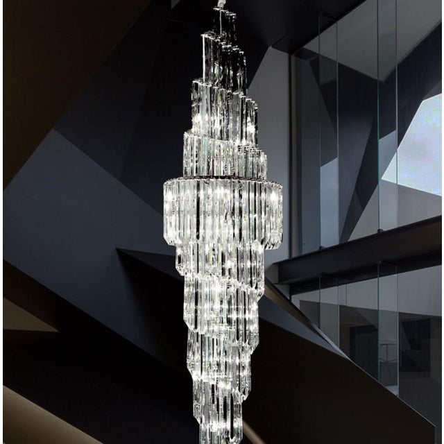 20 Light Chandelier in Polished Chrome and Crystal by Aggiolight For Sale - Image 4 of 6