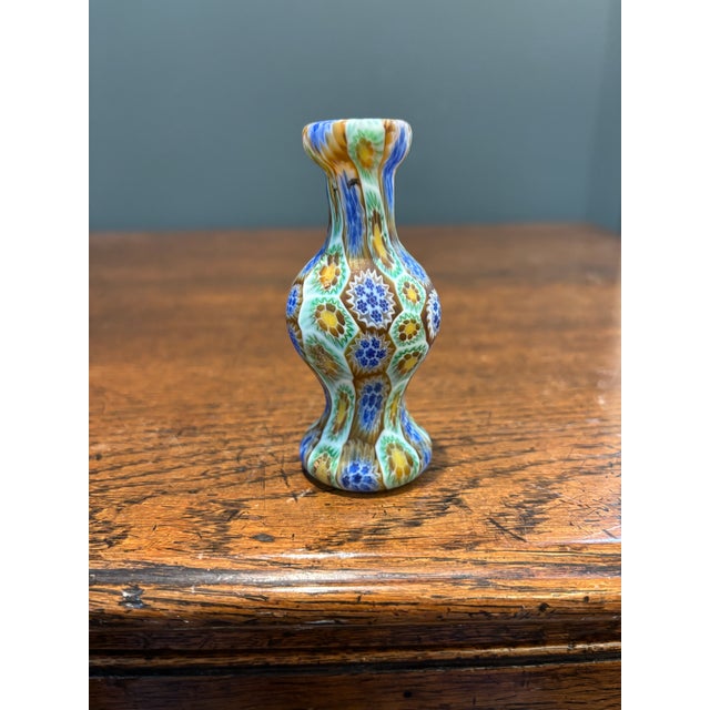 Italian Early 20th Century Italian Murrine Mosaic Glass Cabinet Vase by Fratelli Toso For Sale - Image 3 of 7