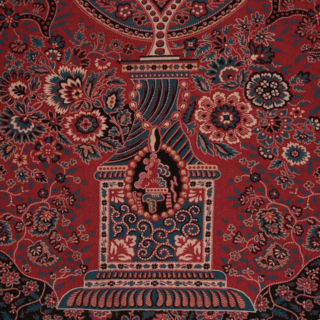 Contemporary SAMPLE - Schumacher Colmery Paisley Panel Fabric In Rouge For Sale - Image 3 of 6