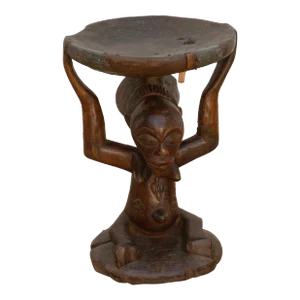 Antique African Luba Sculpture Stool
