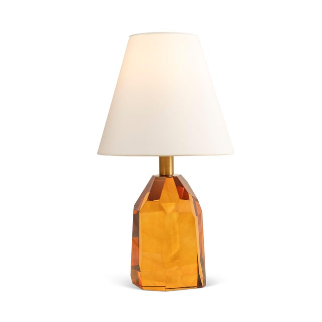 Port 68 Krypton Amber Crystal Lamp For Sale - Image 4 of 4
