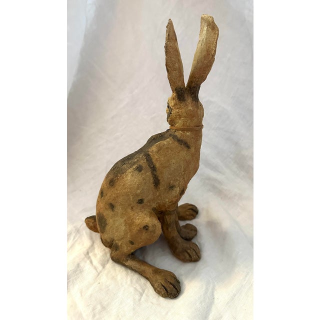 Farmhouse Vintage Rabbit W/Clock Figure For Sale - Image 3 of 8