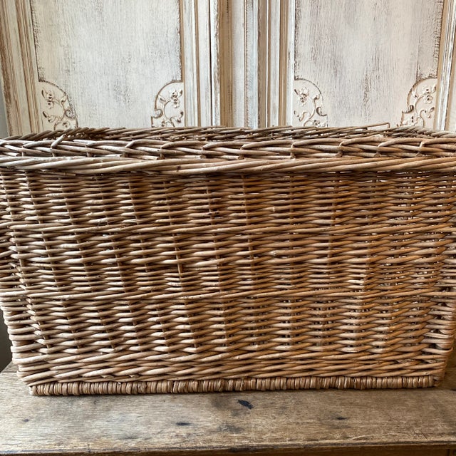 Antique Grand Size French Wicker Mill Basket For Sale - Image 9 of 11