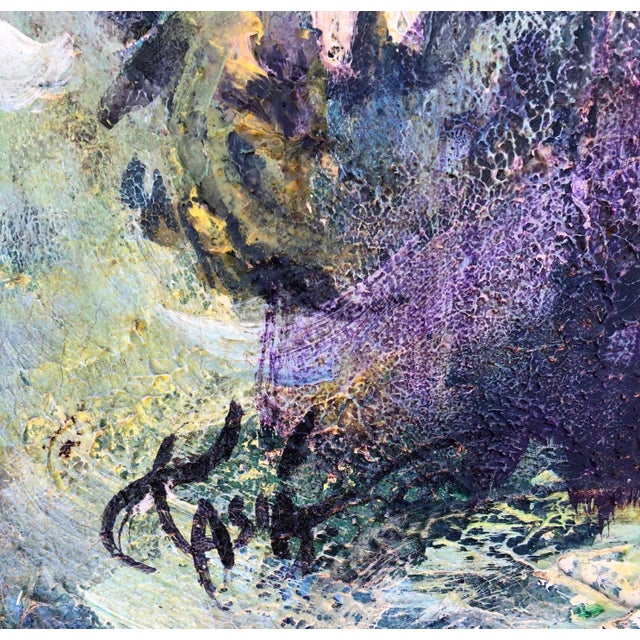 Mid-Century Modern Mid Century Modern Heavy Impasto Floral Still Life Oil Painting C.1950s For Sale - Image 3 of 6