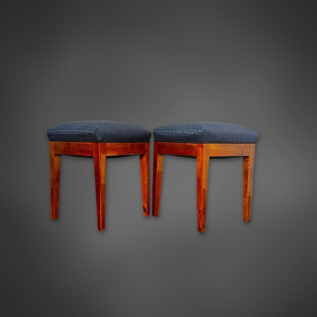 Antique Biedermeier Stools in Cherry Wood, 1825, Set of 2 For Sale - Image 3 of 3