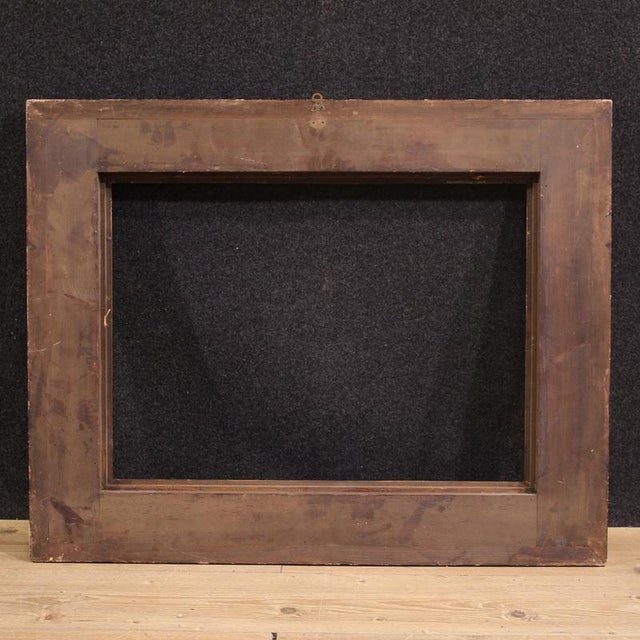 Wood Vintage Tuscan Painted and Gilded Wood Frame, 1970 For Sale - Image 7 of 12
