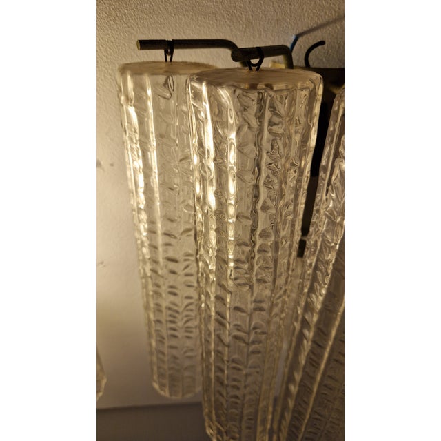 Vintage Wall Lamps in Iron with Cylindrical Murano Glass Pendants, 1960s, Set of 2 For Sale - Image 10 of 14