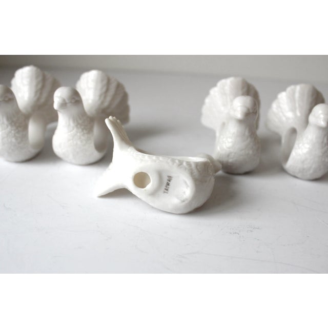 Vintage White Porcelain Dove Napkin Rings- Set of 6 For Sale - Image 10 of 10