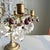1920s Beautiful 5-arm French Girandole crystal candelabra with purple accents // table chandelier // brass and crystal candle holder // amethyst For Sale - Image 9 of 12