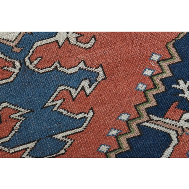 1970s Vintage Turkish Handmade Wool & Cotton Orange Area Rug For Sale - Image 11 of 11