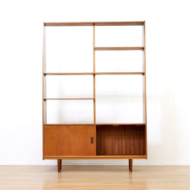 Mid Century Bookcase Room Divider in Teak For Sale In Los Angeles - Image 6 of 10
