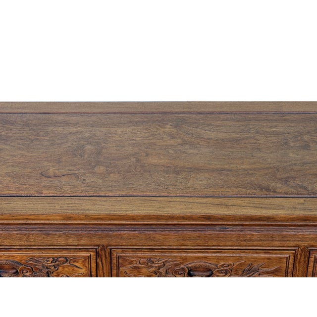 Vintage Natural Wood Pattern Rectangular Drawers Low Coffee Table For Sale - Image 11 of 13