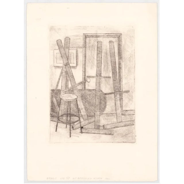 Etching of an artist's studio, numbered 1 of 9. Noted at the bottom it was from the estate of WS Branning in 1992 but it...