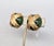 Green Vintage Signed Napier Round Domed Green X Clip Earrings, 1974 For Sale - Image 8 of 10