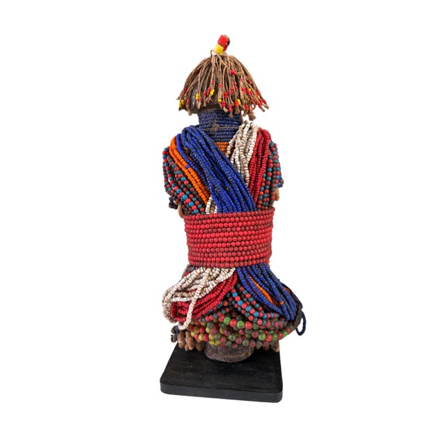 1980s #1227 Vintage African Beaded Fali Fertility Doll Cameroon 11" H For Sale - Image 5 of 9