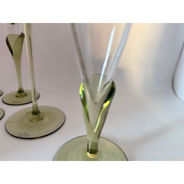 Green Papyrus Candleholders and Vase by Michael Boehm for Rosenthal Studio Line, 1970s, Set of 5 For Sale - Image 8 of 9