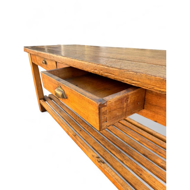 Wood Large Antique Beech Table, 1900s For Sale - Image 7 of 16