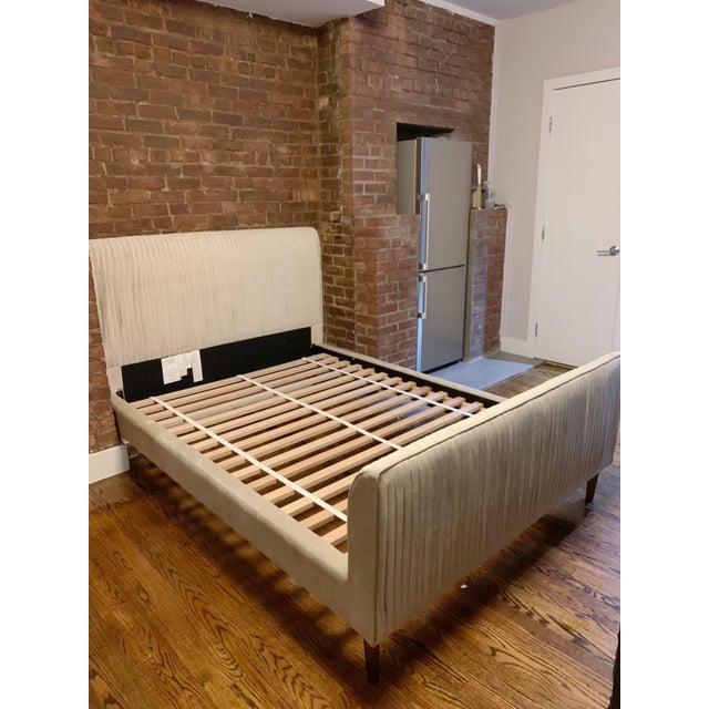 West Elm Roar + Rabbit Pleated Velvet Full Size Bedframe Chairish