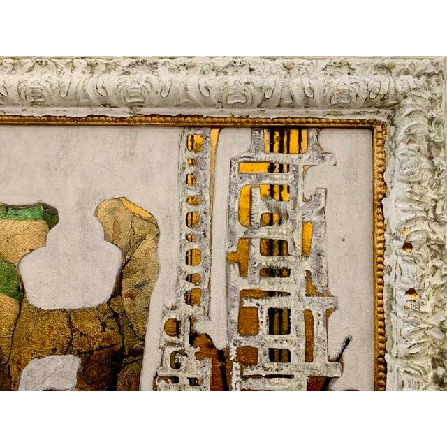 Contemporary Andrea Stella "The Cart of Dreams" Gold Leaf Oil Mixed Media Painting, Figurative, Italian Contemporary Art, 2010 For Sale - Image 3 of 8